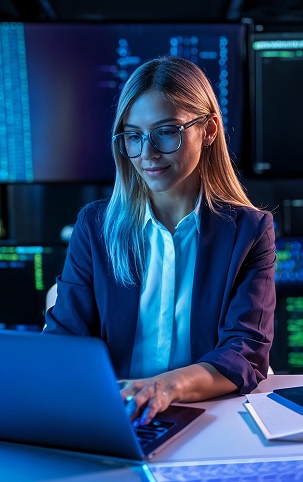 Cybersecurity expert at work